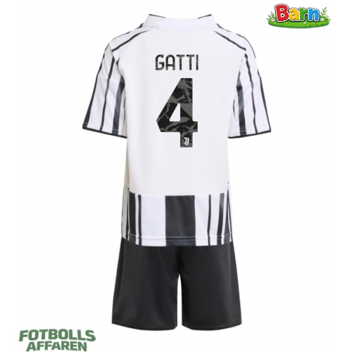 Juventus Federico Gatti #4 Hemmaställ Barn 2025-26 Kortärmad (+ Korta byxor)